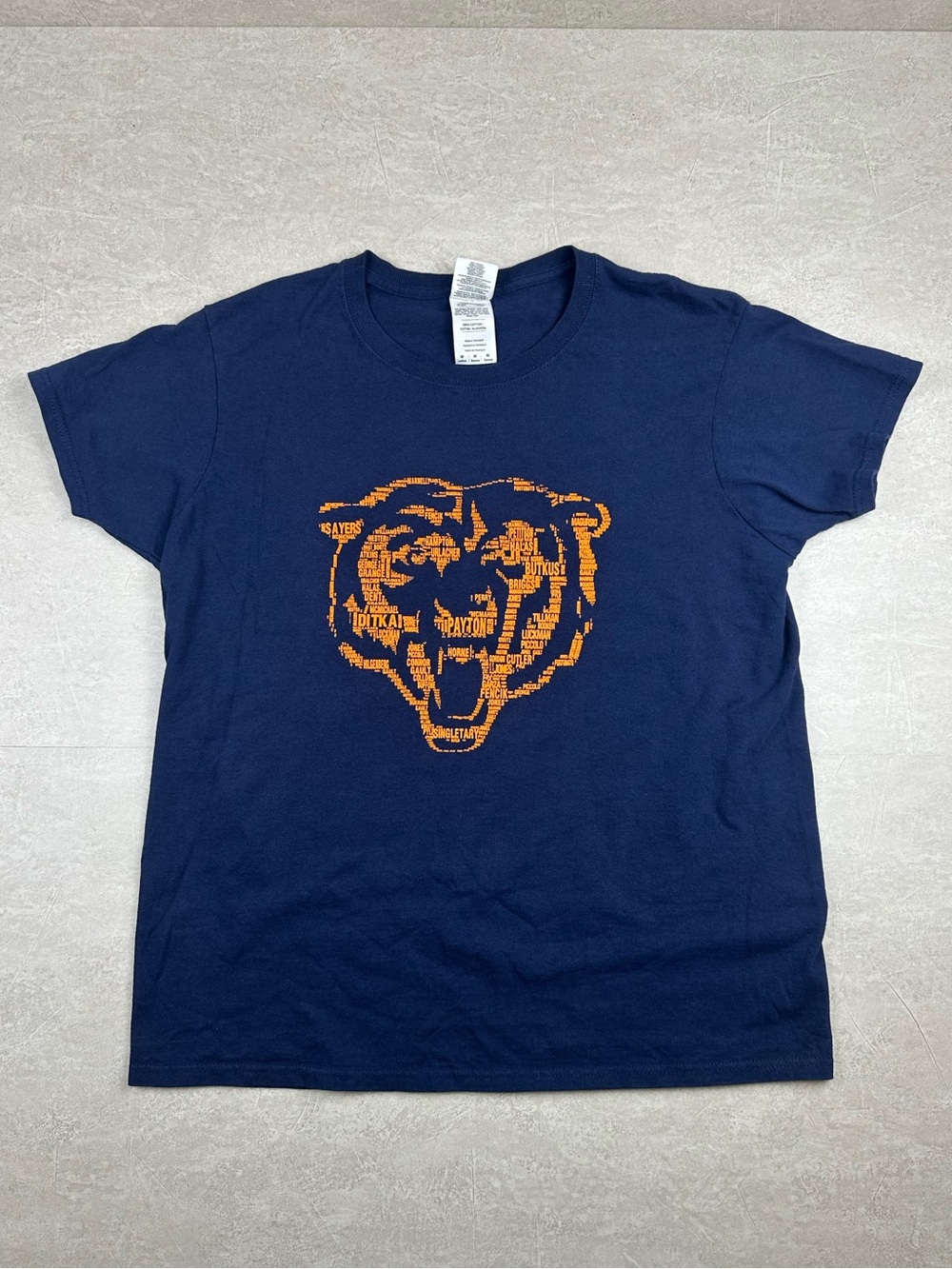 Chicago Bears Women’s Medium Gildan Ultra Cotton Graphic T-Shirt Navy NFL